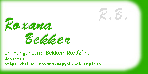 roxana bekker business card